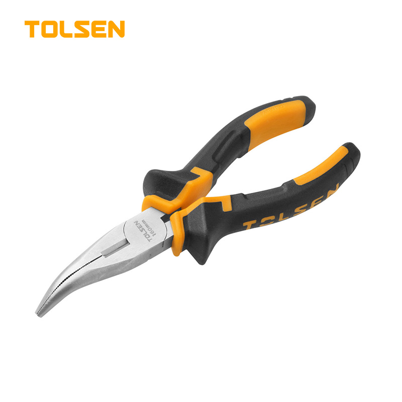 TOLSEN 10008 6" Bent Nose Pliers 160mm TPR Handle Model: 10008_img_1