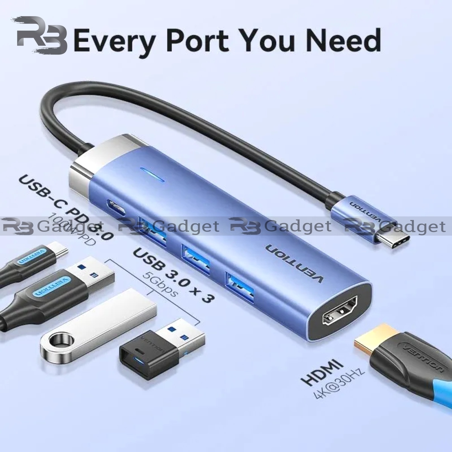 Vention 5-in-1 USB-C Docking Station-TGESB_img_0
