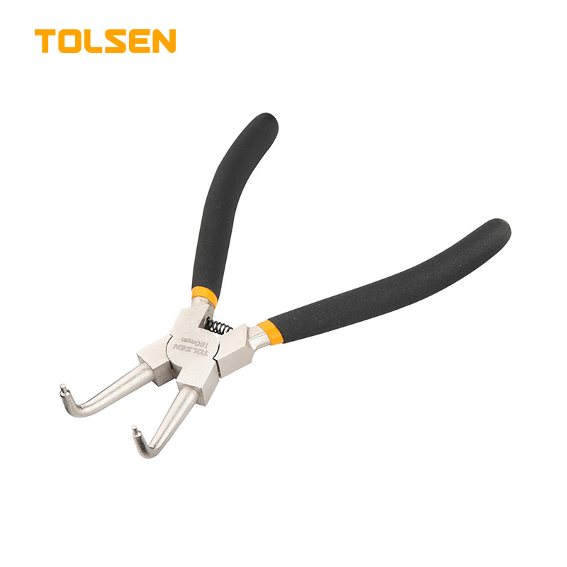 TOLSEN 7" Internal Circlip Pliers Bent 180mm Dipped Handle Model 10082