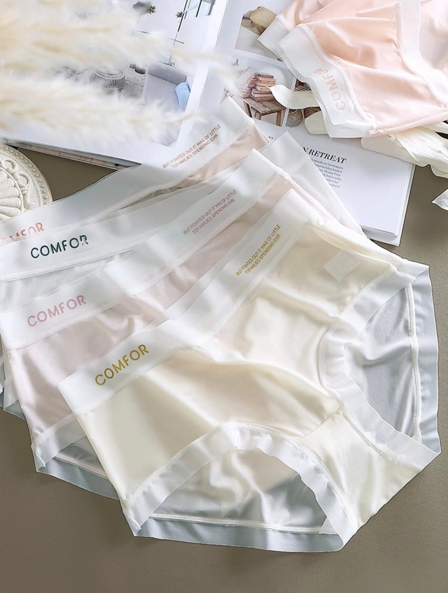 Seamless Women's Ice Silk Panties Letter Printed Summer Cotton Crotch Underwear Mid-waist Antibacterial Crotch Briefs Lingerie_img_11