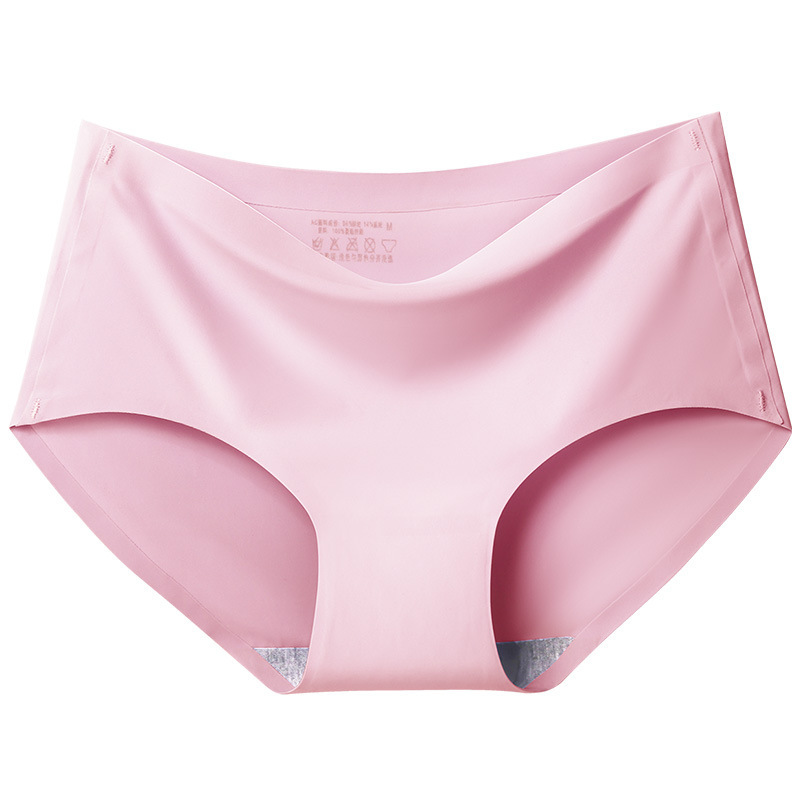 Women Ice Silk Non-trace Breathable High Waist Sexy Briefs Triangle Female Comfort_img_10