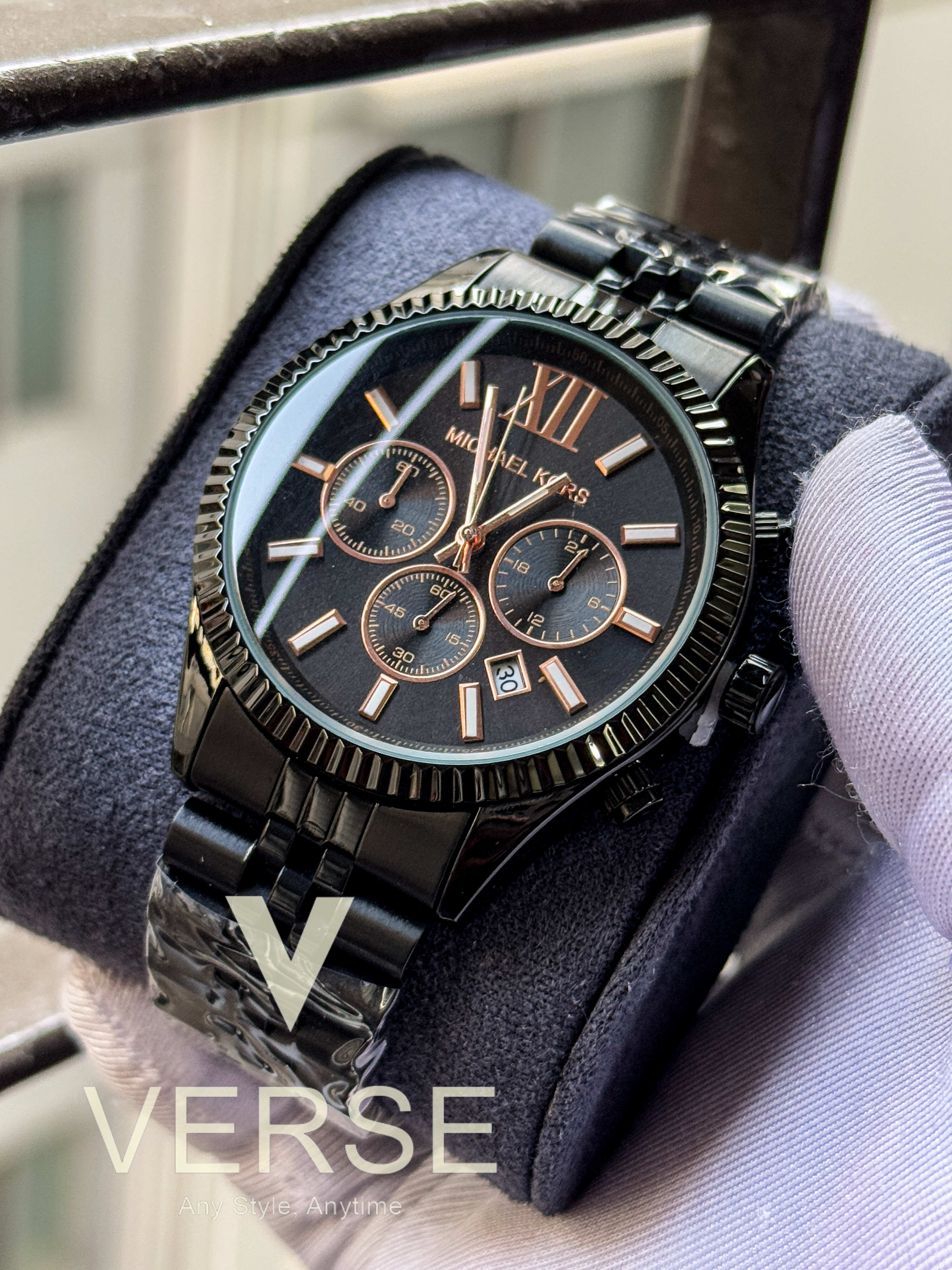 Michael Kors Lexington black and rose gold