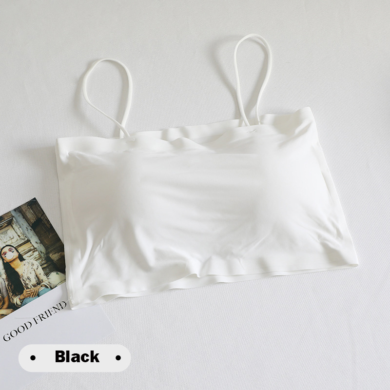Ice Silk Crop Tops For Women Soft No Wire One-Piece Brassiere Seamless Beauty Bra Summer Wrap Chest Female Lingberries Bandeau Top_img_5