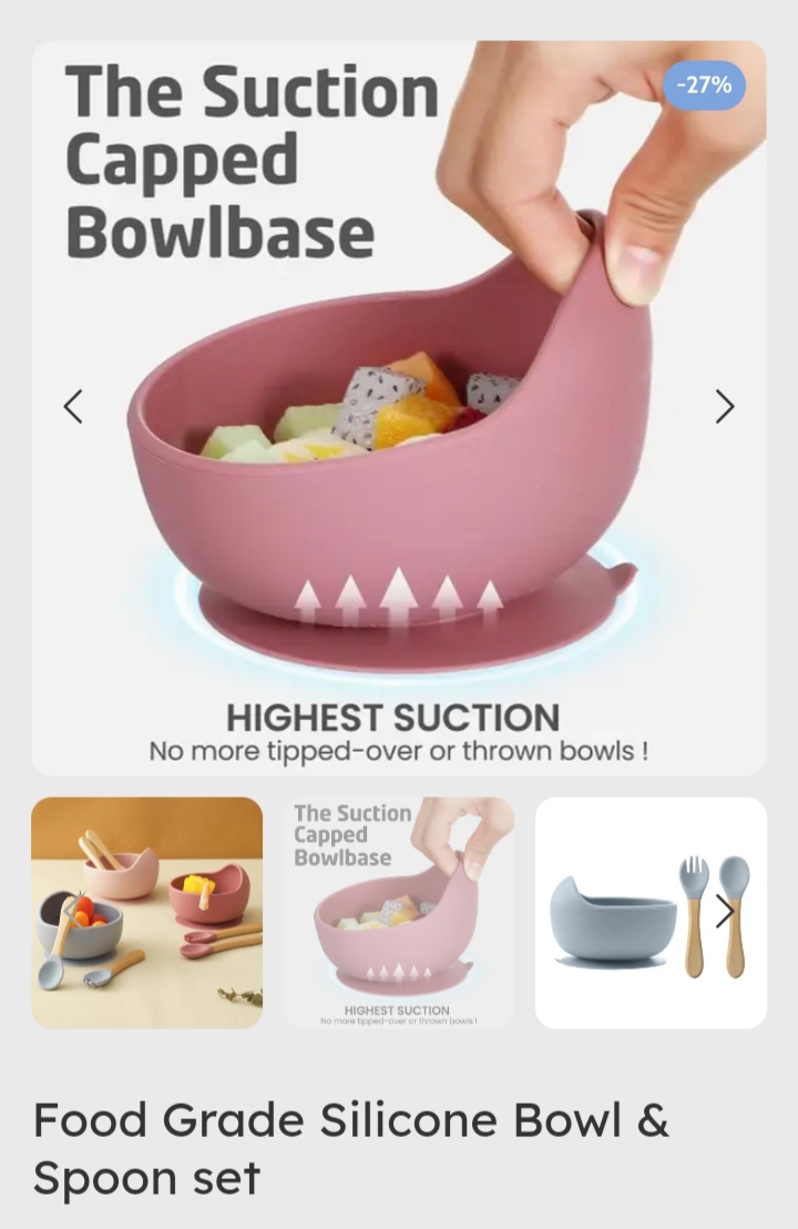 Food Grade Silicone Bowl & Spoon set_img_1