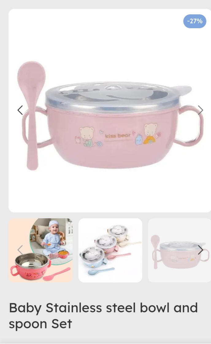 Baby Stainless steel bowl and spoon Set_img_2