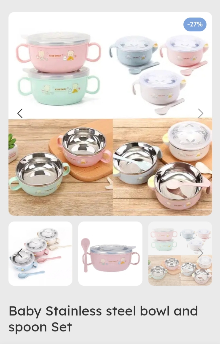 Baby Stainless steel bowl and spoon Set_img_3