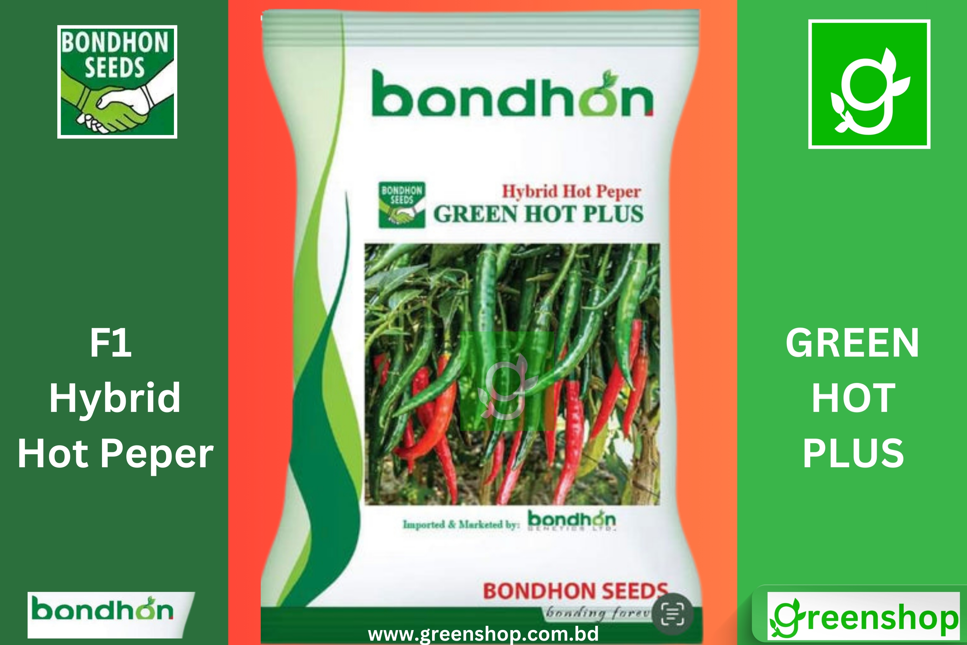 হাইব্রিড মরিচ গ্রীন হট প্লাস । Hybrid Hot plus Peper Green Hot Seeds