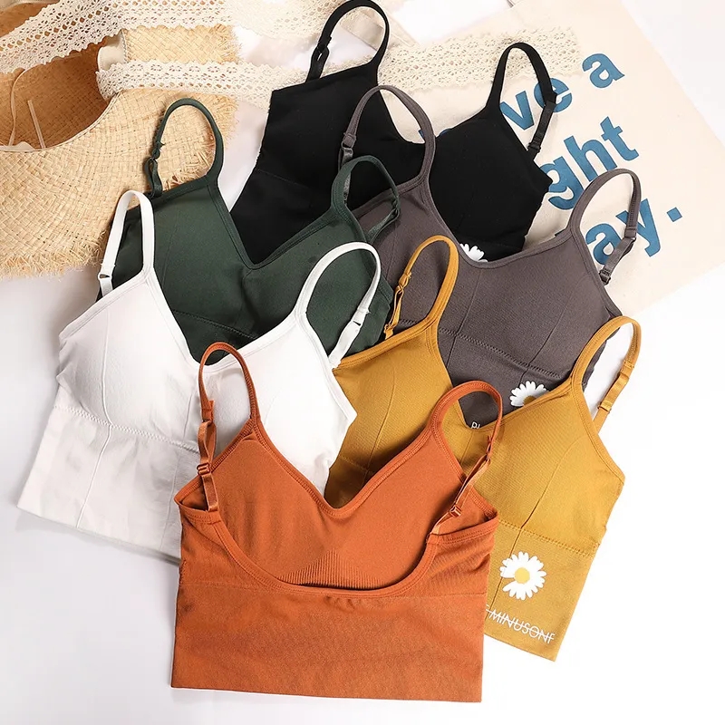 Women's Cotton Bra Tank Top Bra Women Fashion Tank Up Female Sports Bra Sexy Lingerie Push Up Brassiere Ladies Bralette Top_img_0
