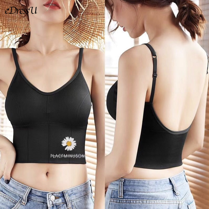 Women's Cotton Bra Tank Top Bra Women Fashion Tank Up Female Sports Bra Sexy Lingerie Push Up Brassiere Ladies Bralette Top_img_3