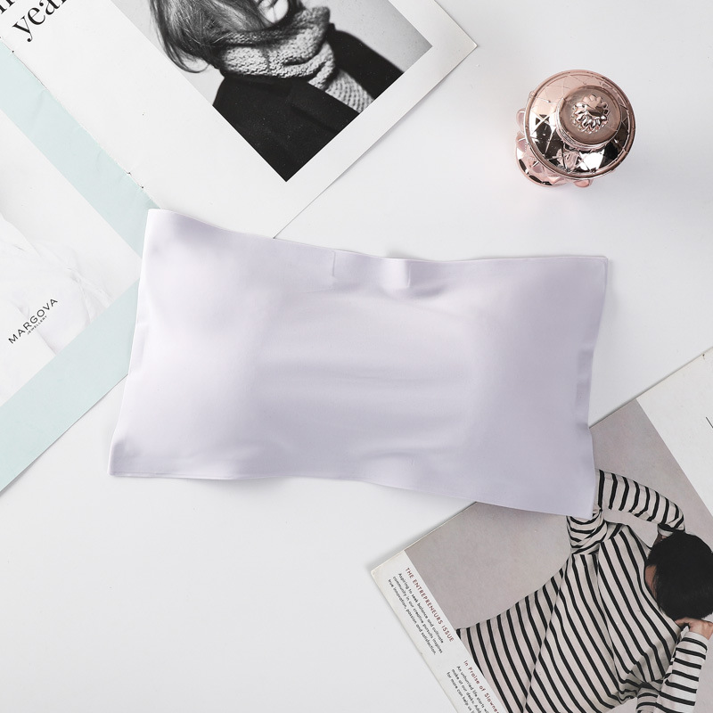 Ice Silk Strapless Bra Girls Seamless Crop Tube Top Bralette for Women Sexy Soft Bras Large Size Bustier Tops_img_8