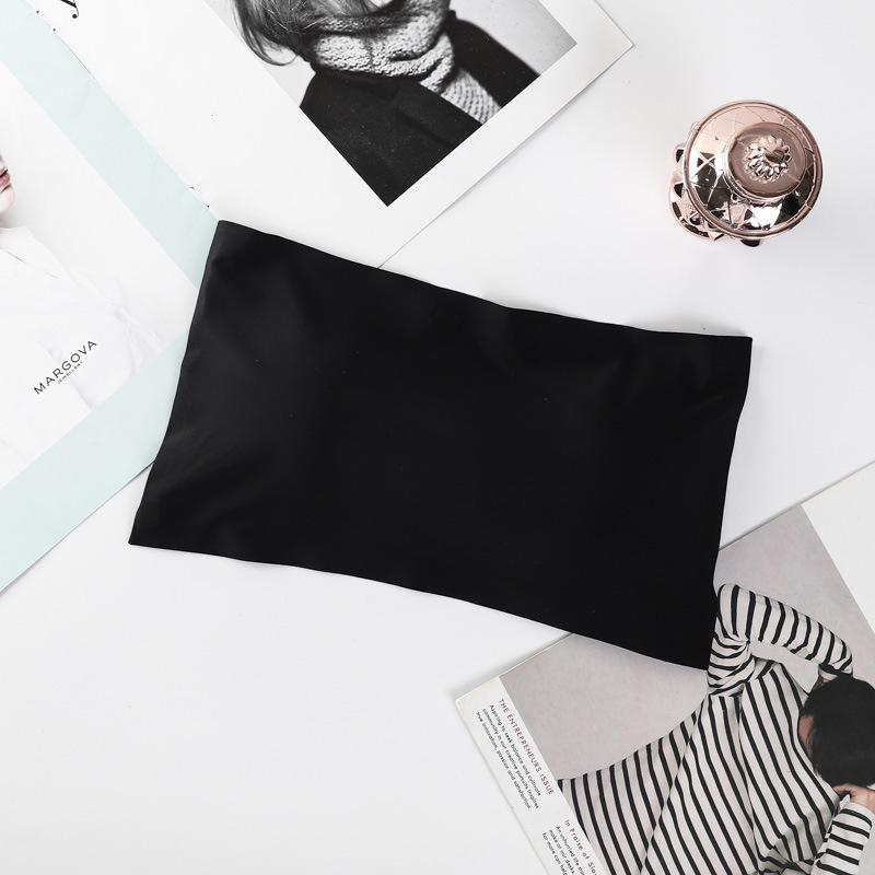 Ice Silk Strapless Bra Girls Seamless Crop Tube Top Bralette for Women Sexy Soft Bras Large Size Bustier Tops