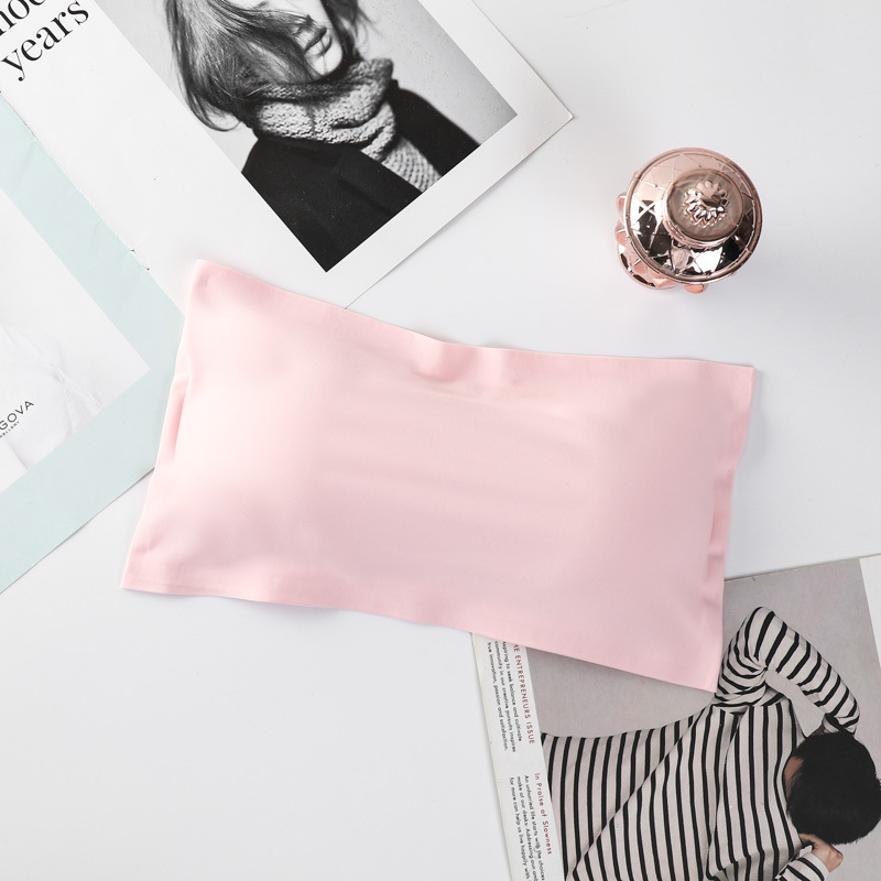 Ice Silk Strapless Bra Girls Seamless Crop Tube Top Bralette for Women Sexy Soft Bras Large Size Bustier Tops_img_9