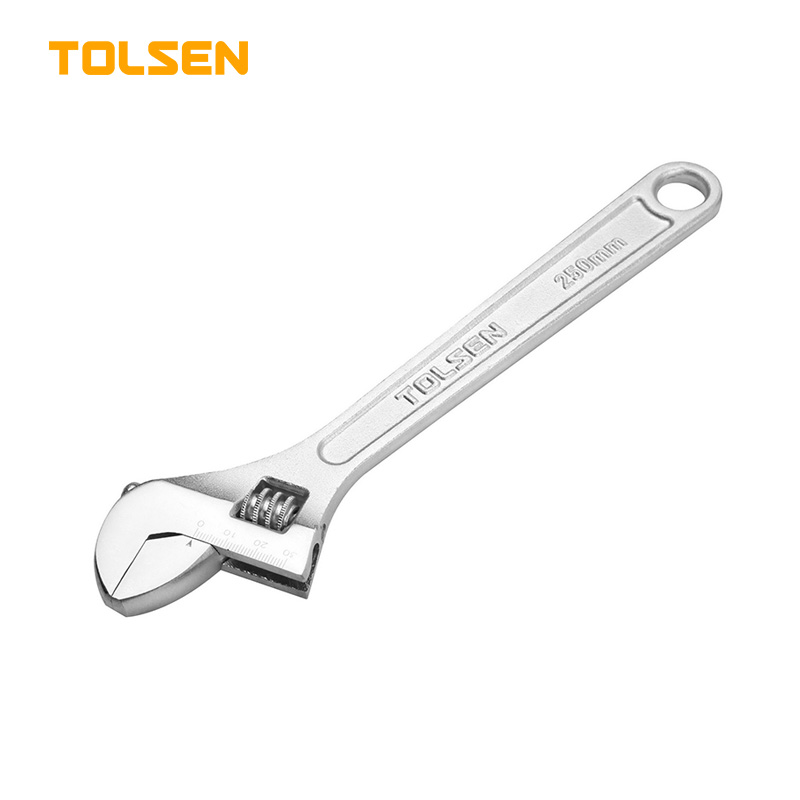 TOLSEN 15" Adjustable Wrench ( 375mm ) Nickle Chrome Finish, Professional Use Model 15005