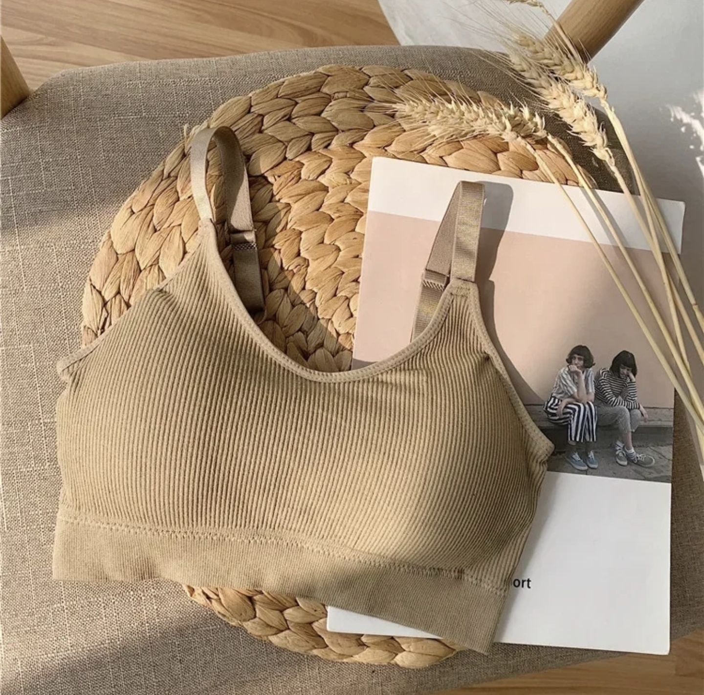 Crop Tops for Women's Seamless Solid Color U Back Women's Underwear Crop Top with Chest Pad Top_img_7