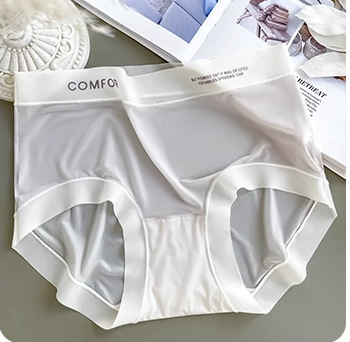 Seamless Women's Ice Silk Panties Letter Printed Summer Cotton Crotch Underwear Mid-waist Antibacterial Crotch Briefs Lingerie_img_7
