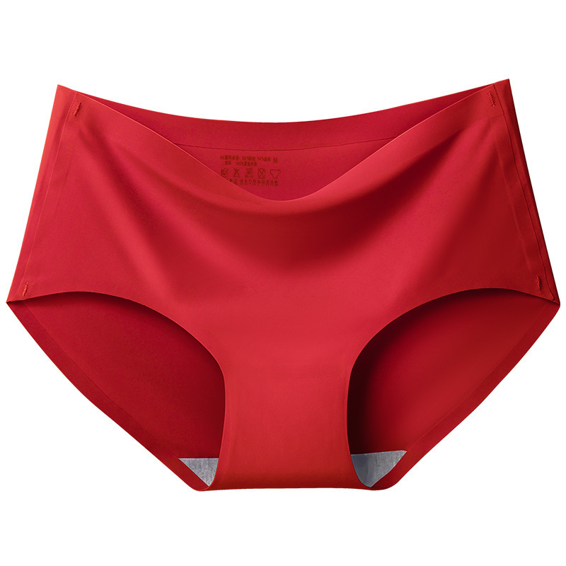 Women Ice Silk Non-trace Breathable High Waist Sexy Briefs Triangle Female Comfort_img_6