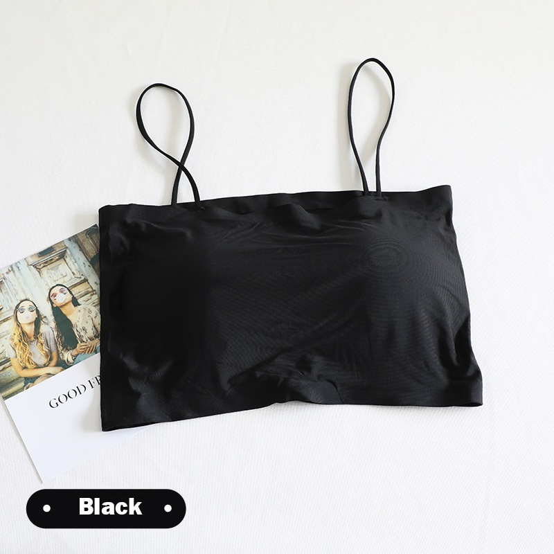 Ice Silk Crop Tops For Women Soft No Wire One-Piece Brassiere Seamless Beauty Bra Summer Wrap Chest Female Lingberries Bandeau Top