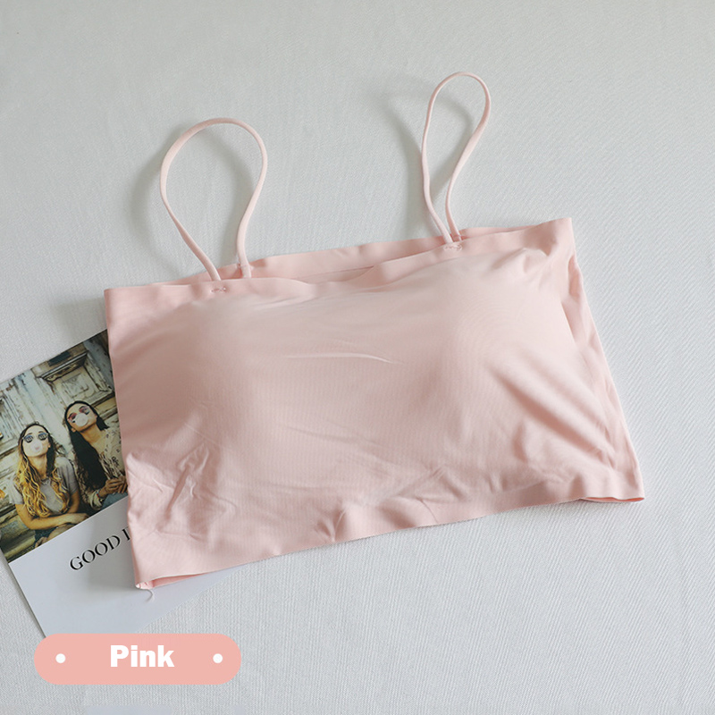 Ice Silk Crop Tops For Women Soft No Wire One-Piece Brassiere Seamless Beauty Bra Summer Wrap Chest Female Lingberries Bandeau Top_img_6