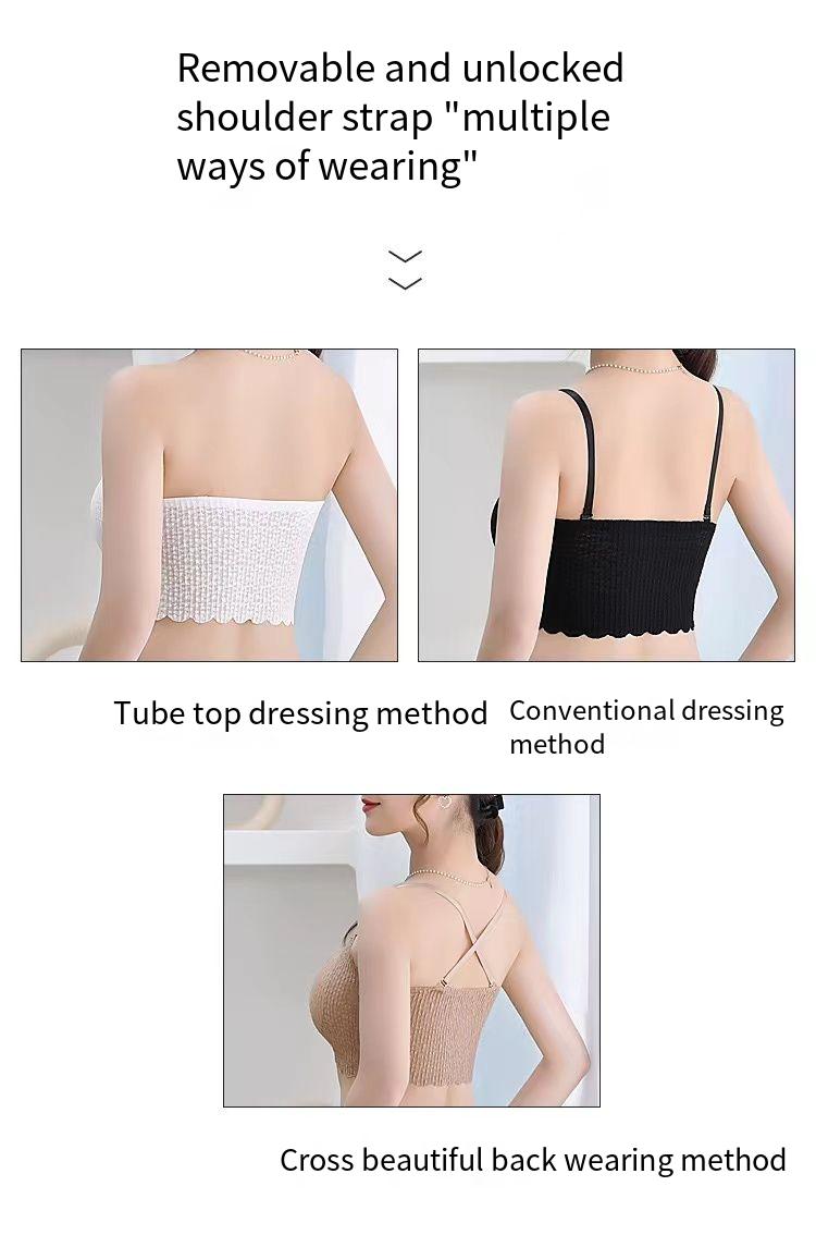 Strapless Tube Tops Women's Underwear without strap with strap Female Crop Top Invisible Strapless Bra Tops Beauty Back Anti-slip Bra_img_2
