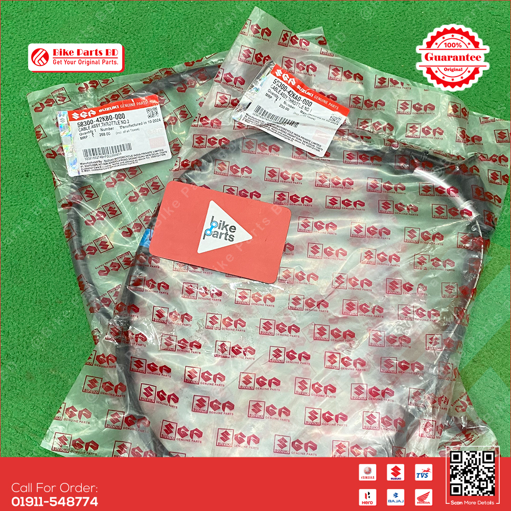 Throttle/ACC Cable for Suzuki Gixxer (Double-New Model) bike.