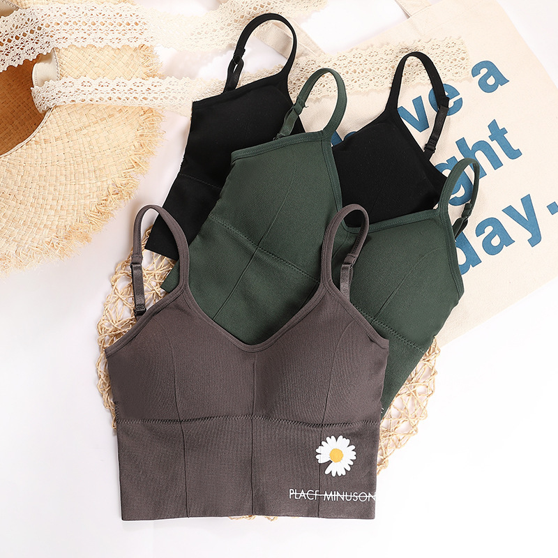 Women's Cotton Bra Tank Top Bra Women Fashion Tank Up Female Sports Bra Sexy Lingerie Push Up Brassiere Ladies Bralette Top_img_4