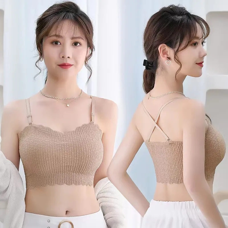 Strapless Tube Tops Women's Underwear without strap with strap Female Crop Top Invisible Strapless Bra Tops Beauty Back Anti-slip Bra_img_3