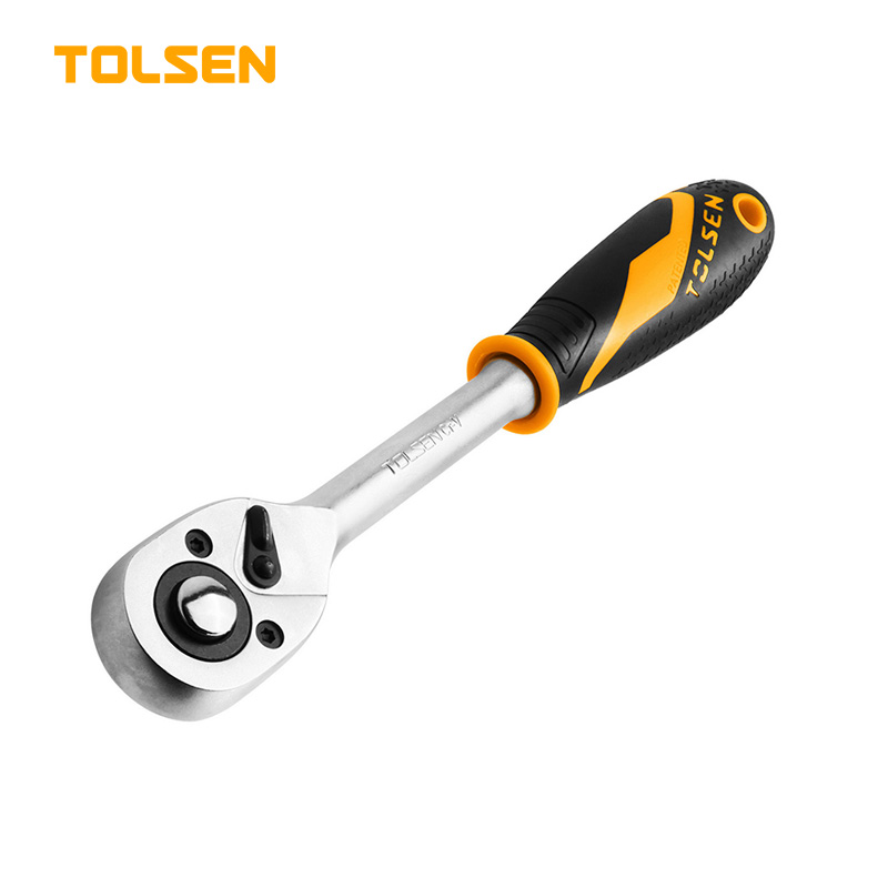 TOLSEN 1/4" Square Drive Quick Release Reversible Socket Ratchet Wrench 15118