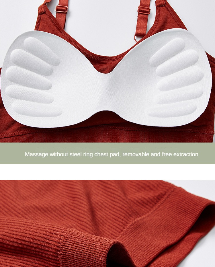 Crop Tops for Women's Seamless Solid Color U Back Women's Underwear Crop Top with Chest Pad Top_img_6