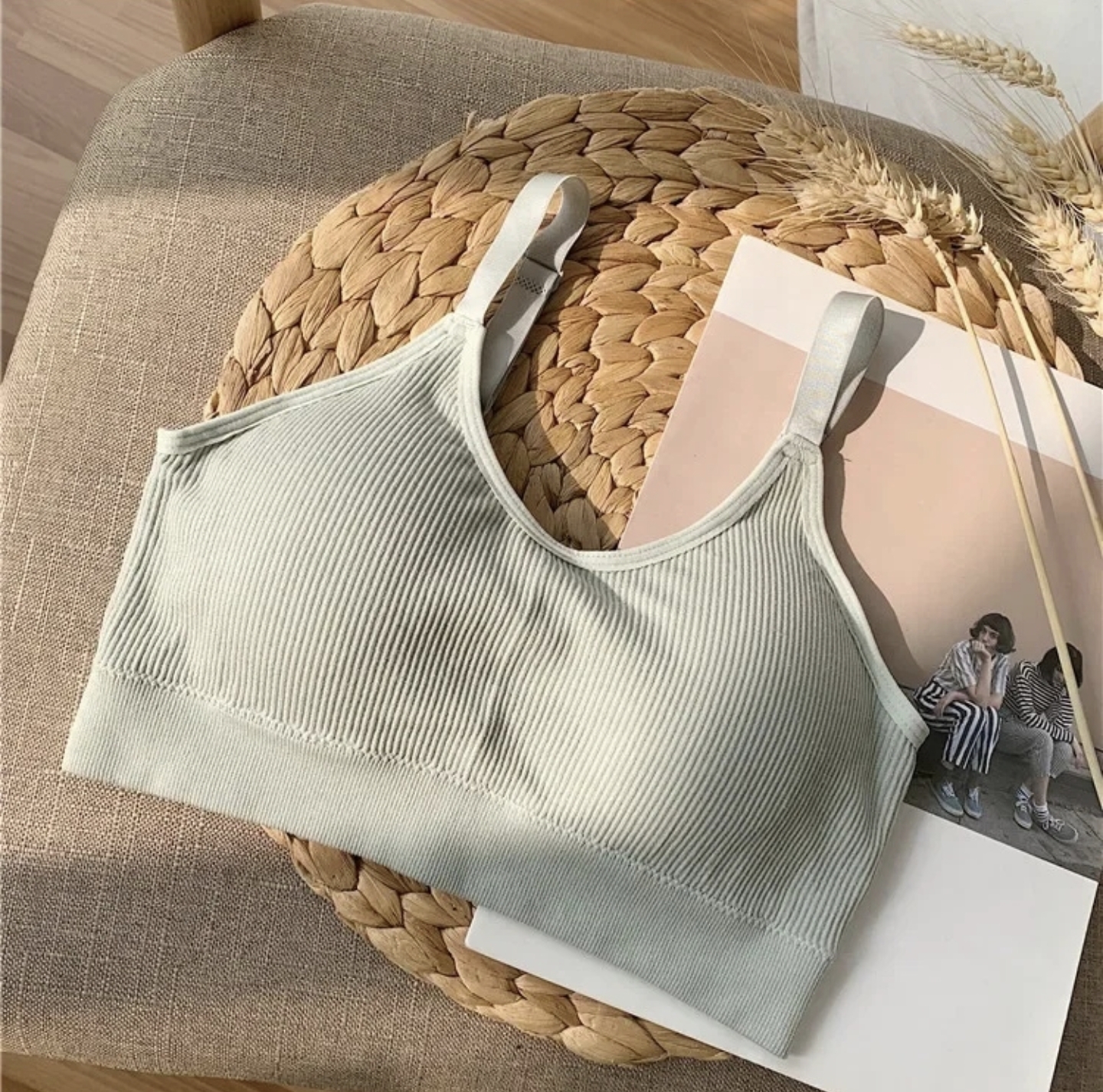 Crop Tops for Women's Seamless Solid Color U Back Women's Underwear Crop Top with Chest Pad Top_img_8