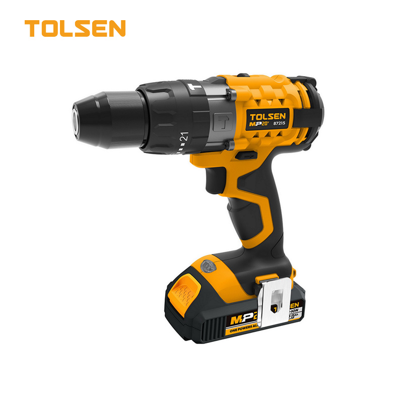 TOLSEN 87215 20V LI-ION Cordless Impact Drill / Screwdriver with Battery, Charger and 15pcs Accessories, ( Screwdriving / Drilling / Impact drilling ); Model 87215_img_1