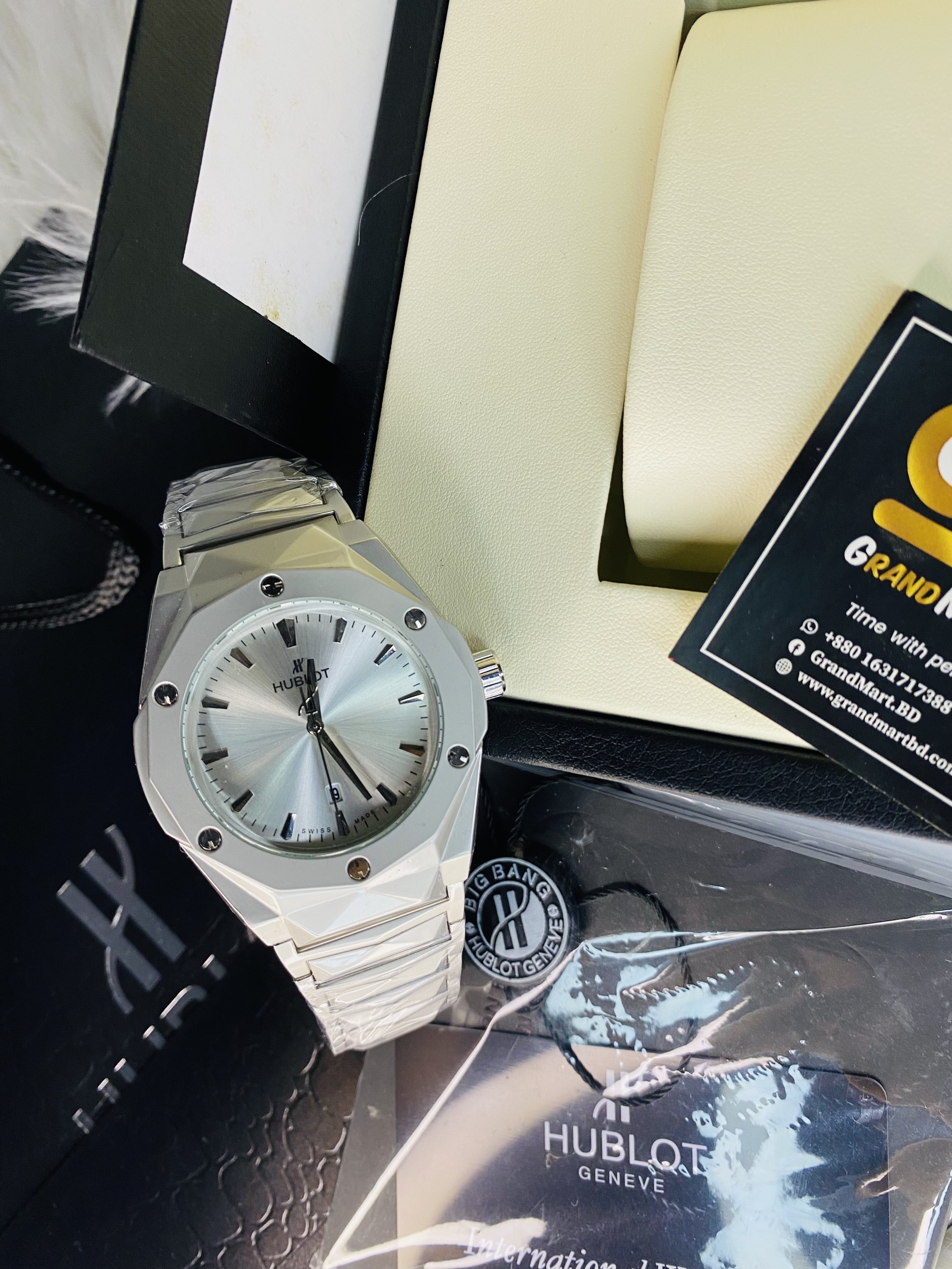 HUBLOT || FULL SILVER || With full package