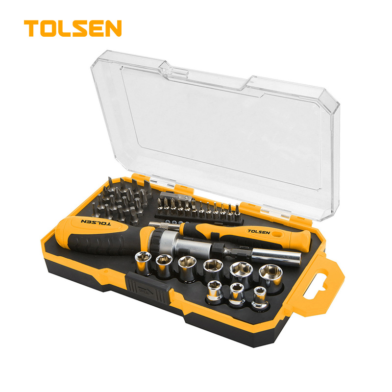TOLSEN 42Pcs Bits & Ratchet Socket Set (1/4'' Drive) Model: 20041