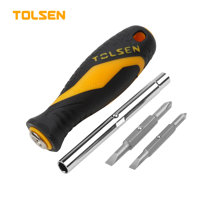 TOLSEN 6 in 1 Interchangeable Screwdriver Set (Philip & Flat) Model 20043