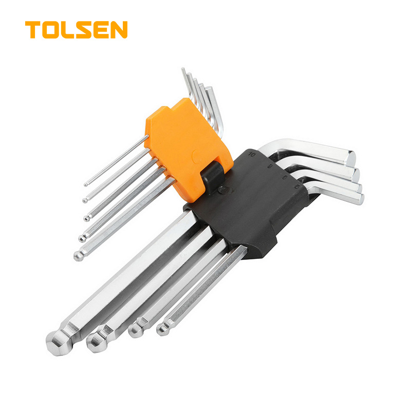 TOLSEN 9pc Ball Point Long Arm Hex Key Set Model : 20053