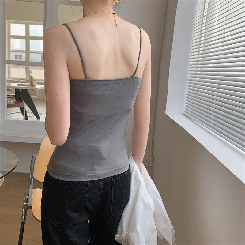 Tank Tops Female Bras Spaghetti Strap Fashion Camisole Wireless brassiere Seamless underwear_img_5