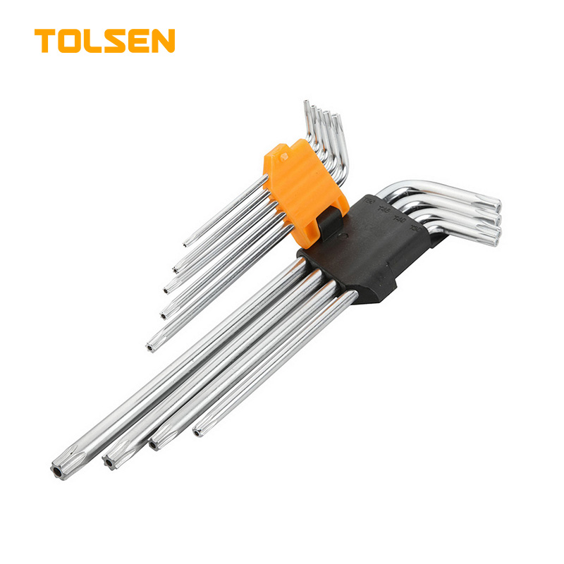 TOLSEN 9Pcs Torx Extra Long Arm Allen Hex Key Set Model: 20057