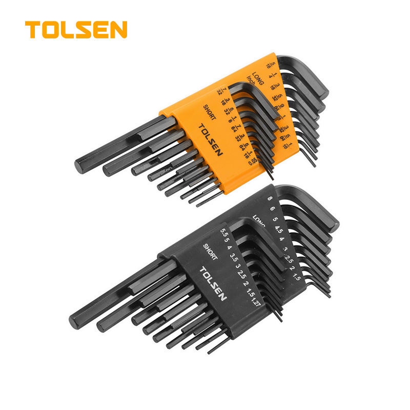 TOLSEN 36Pcs Allen Hex Key Set (Inches & Metric) Black Finish Model: 20094