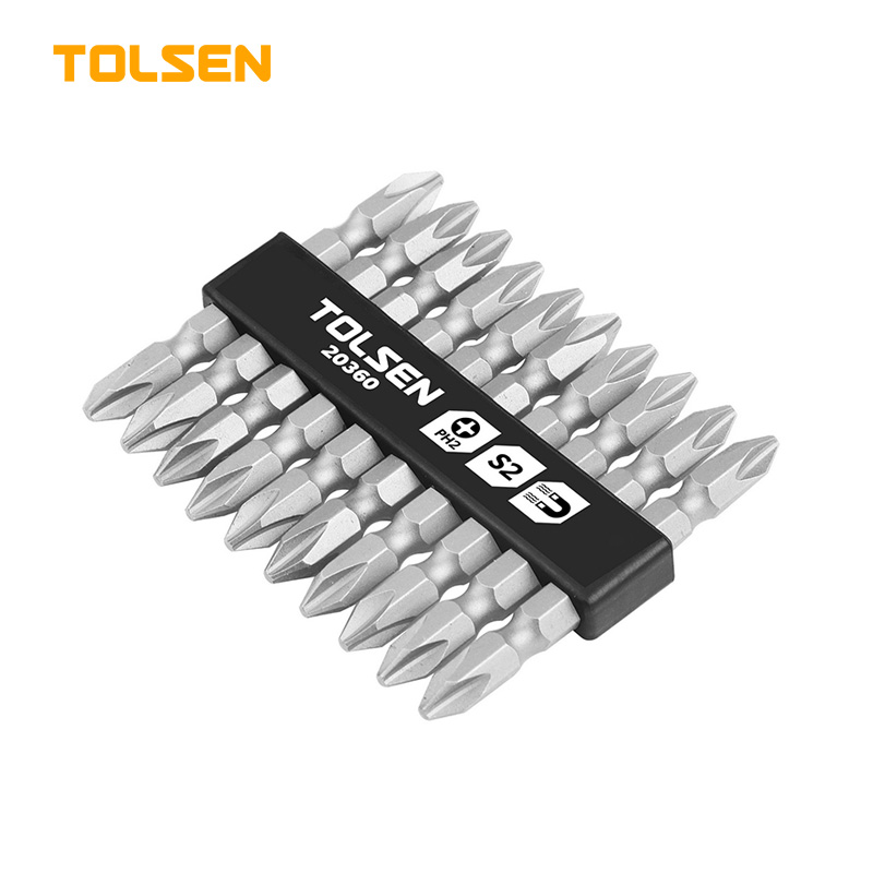 TOLSEN 10Pcs Industrial Double End Magnetic Screwdriver Bits Set ( PH2/PH2x65mm ) Model 20360