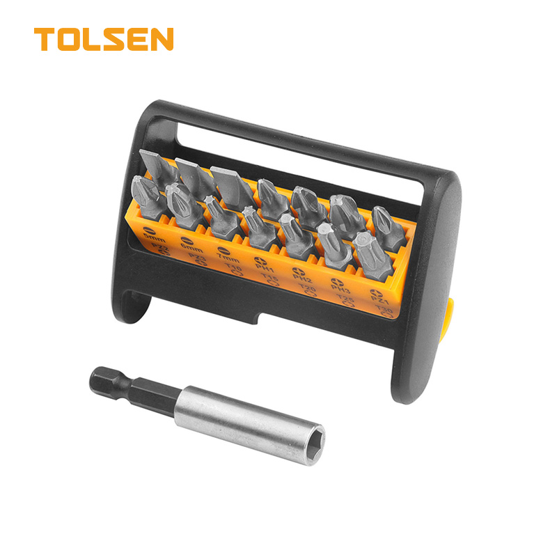 TOLSEN 15pcs Magnetic Screwdriver Bit Set Model 20365