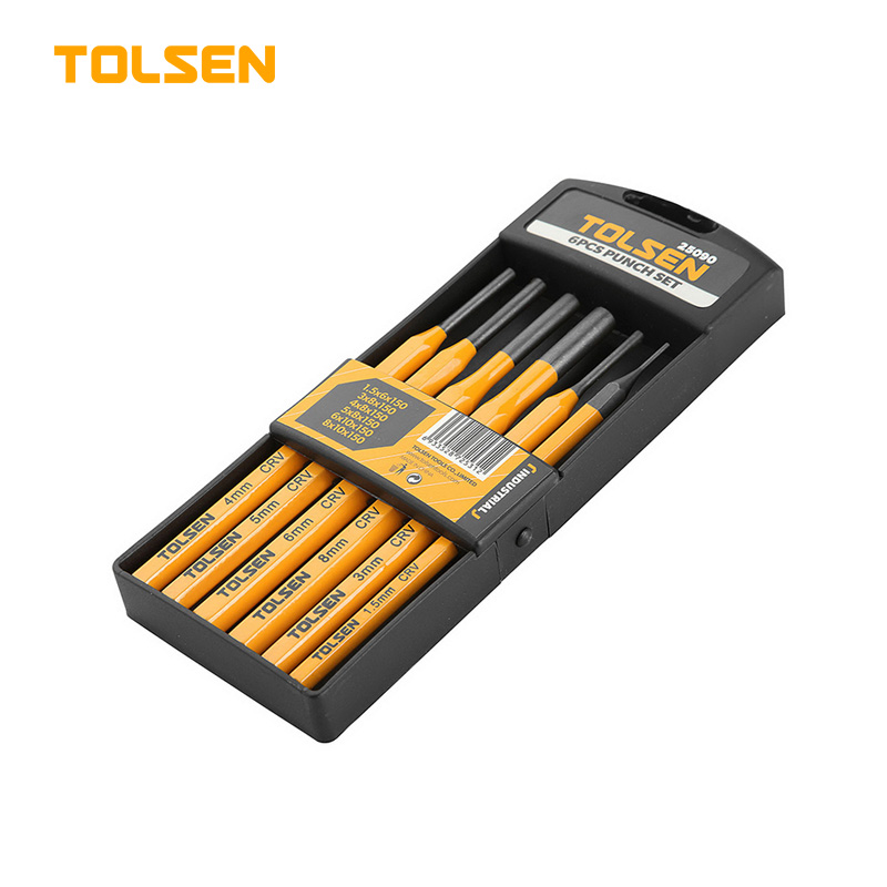 Tolsen 6Pcs  Nail Punch Tool Set with Case (HRC56-62) Model:25090
