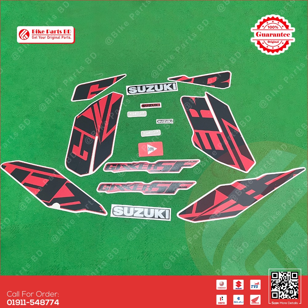 Full Set Sticker for Suzuki Gixxer SF (New Model Red Color) bike._img_1