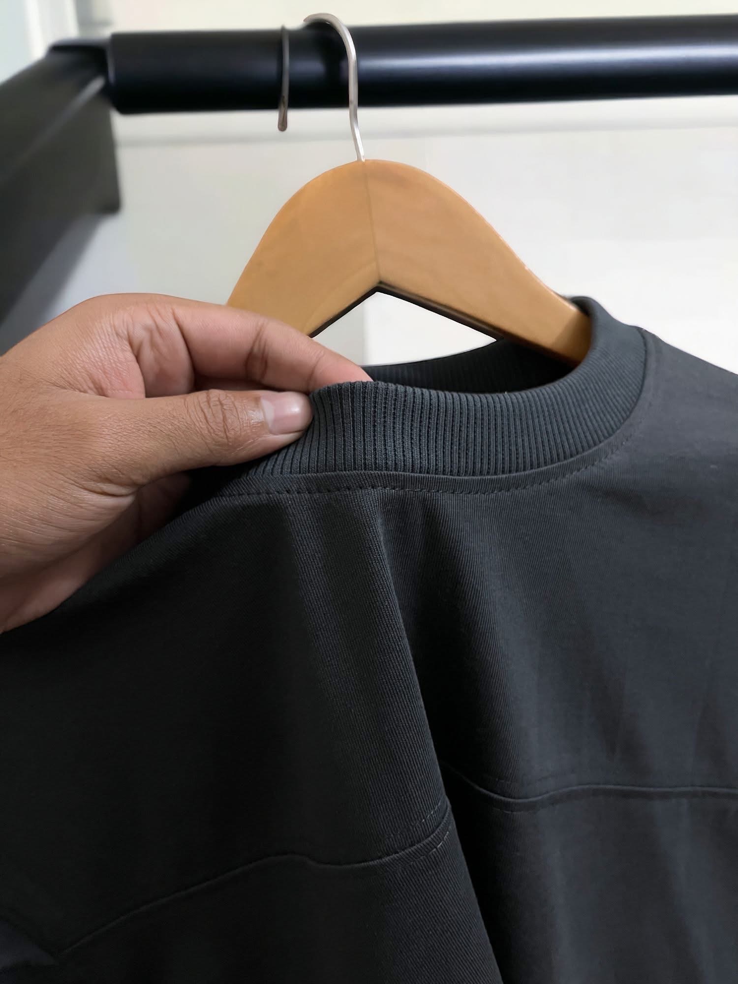 Dark Ash oversized t-shirt back tape 200 GSM_img_3