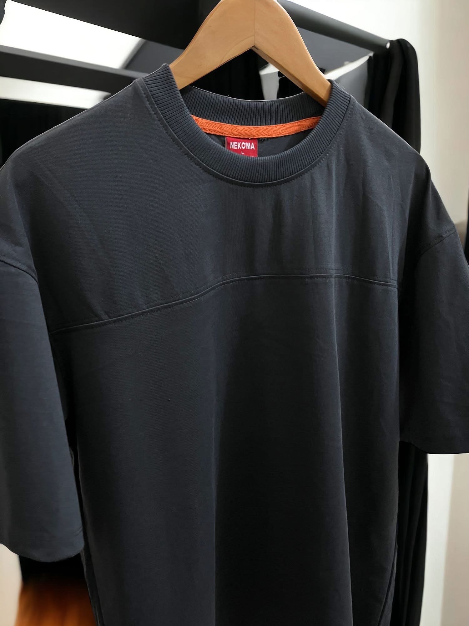 Dark Ash oversized t-shirt back tape 200 GSM_img_5