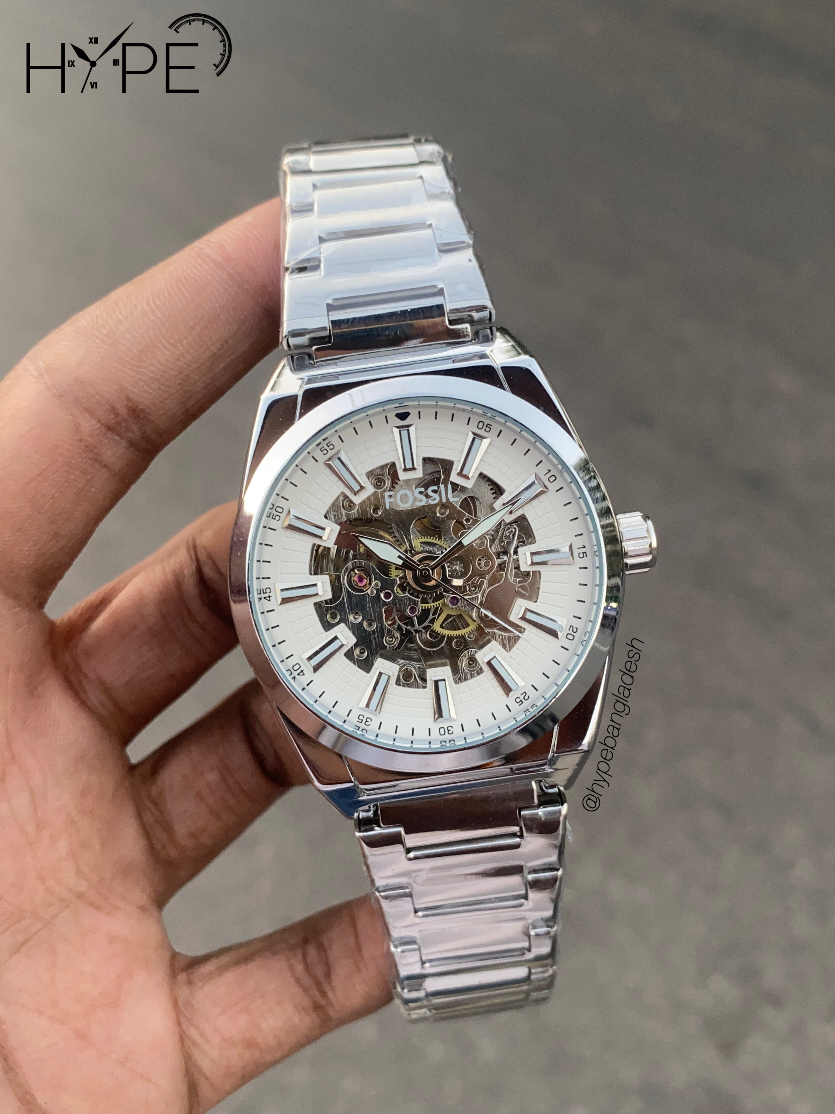 F0SSIL automatic mechanical watch (Silver)_img_0