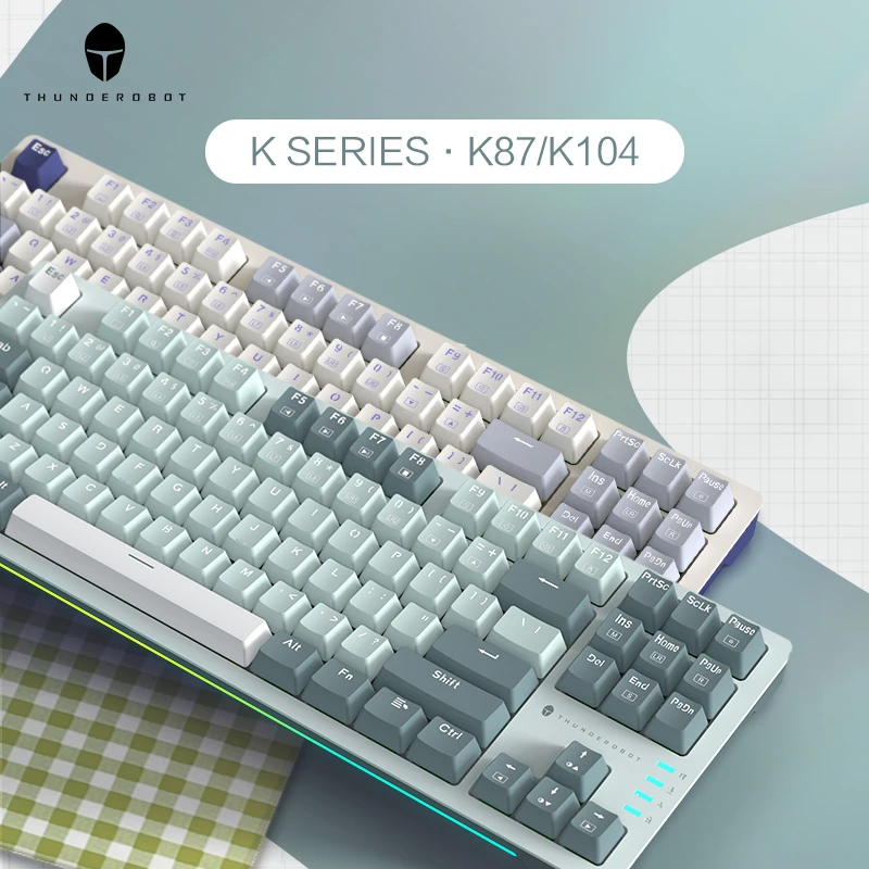 (Sold Out) Thunderobot K87 Hot-Swappable Mechanical Keyboard Bright Cream/Mint - Red Switch_img_2