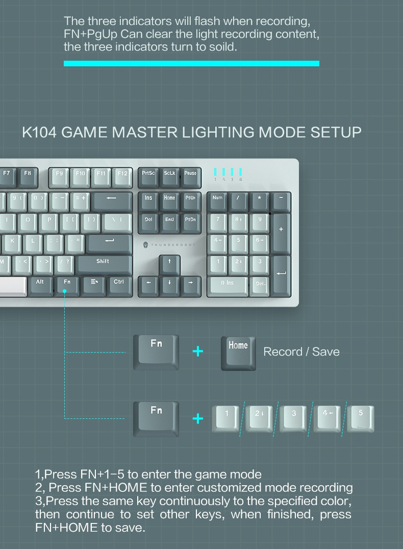 (Sold Out) Thunderobot K87 Hot-Swappable Mechanical Keyboard Bright Cream/Mint - Red Switch_img_3