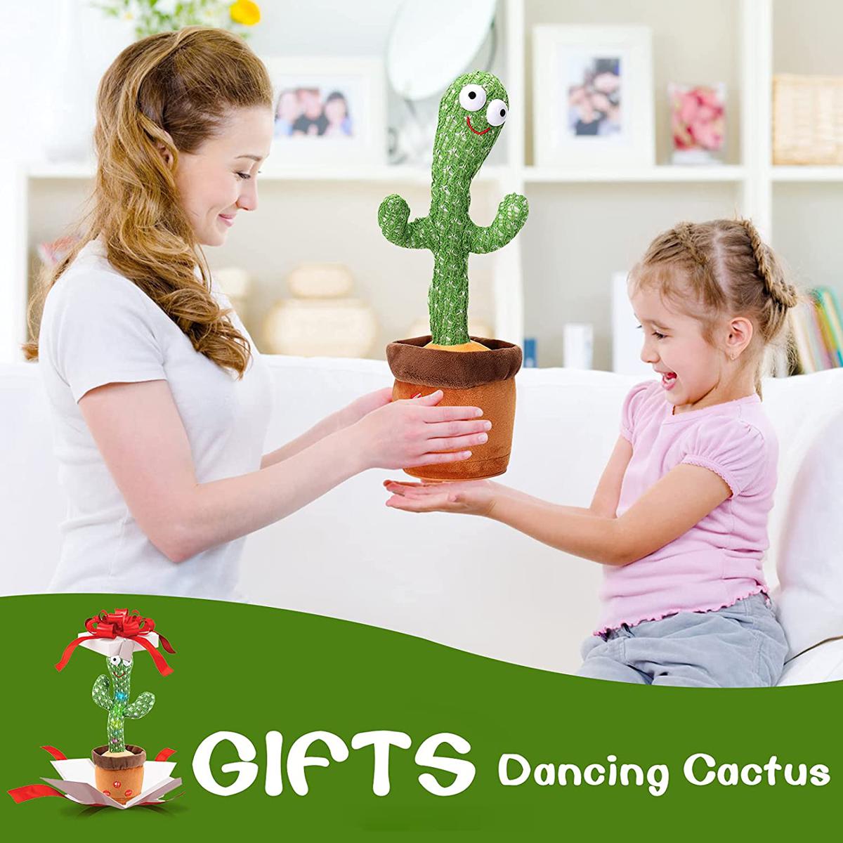 Dancing Cactus Talking Cactus Stuffed Plush Toy Electronic Toy with Song Plush Cactus Potted Toy Early Education Toy for Kids_img_3