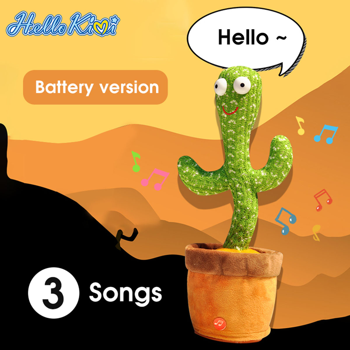 Dancing Cactus Talking Cactus Stuffed Plush Toy Electronic Toy with Song Plush Cactus Potted Toy Early Education Toy for Kids_img_5