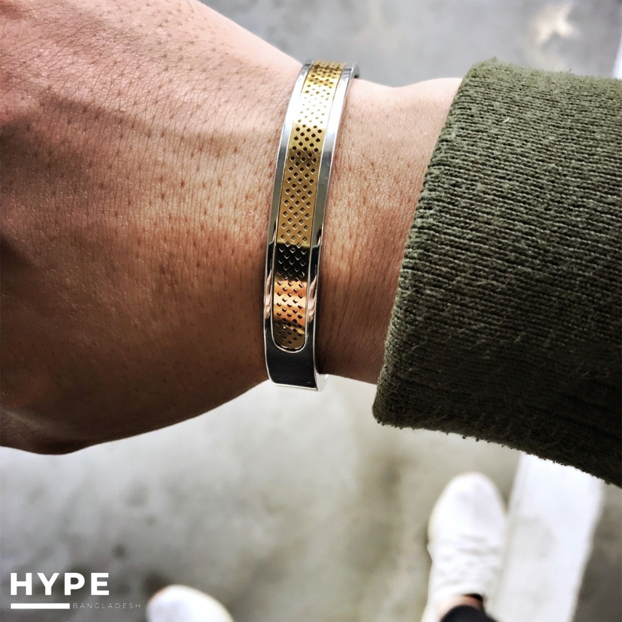 Silver-Gold Stainless steel culf bracelet_img_0