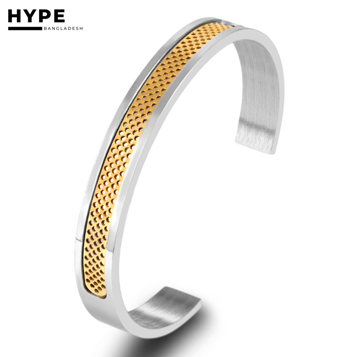 Silver-Gold Stainless steel culf bracelet_img_2